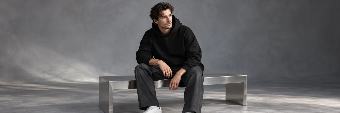Men Sweatshirts and Hoodies studio collection photograph